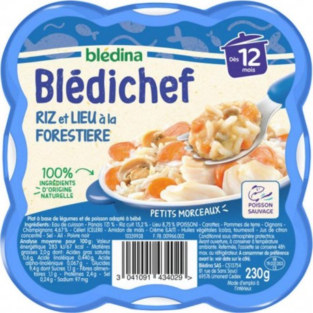 Blédina Blédichef Riz et Lieu à la Forestiere