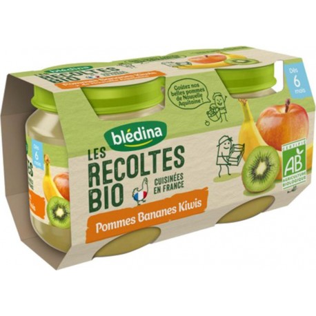 Blédina Les Récoltes Bio Pommes Bananes Kiwis