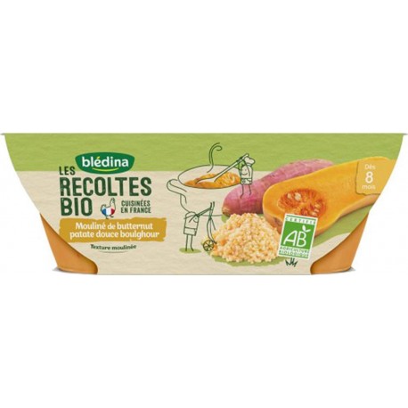 Blédina Les Récoltes Bio Mouliné de Butternut Patate Douce Boulghour