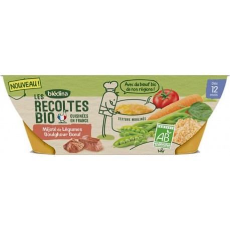 Blédina Les Récoltes Bio Mijoté de Légumes Boulghour Boeuf