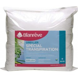 Blanrêve Blanreve Oreiller moelleux spécial transpiration en microfibre 60x60cm