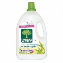 L’Arbre Vert Hypoallergénique Lessive Sans Allergènes au Savon Végétal 3L (lot de 2)