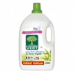 L’Arbre Vert Hypoallergénique Lessive Sans Allergènes au Savon Végétal Format Familial 5L