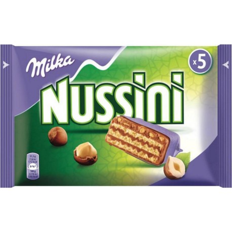 Milka Gaufrettes Nussini Chocolat Noisettes par 5 Barres 31,5g
