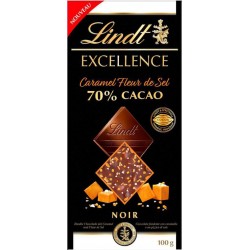 Lindt Excellence Noir Caramel Fleur de Sel 70% Cacao 100g
