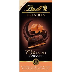 Lindt Création Coeur Voluptueux Truffe et Coulis de Caramel Chocolat Noir 70% Cacao 150g
