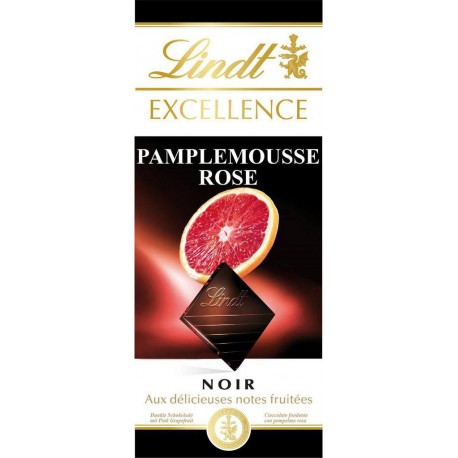 Lindt Excellence Noir aux Délicieuses Notes Fruitées Pamplemousse Rose 100g