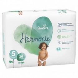 Pampers Couches Harmonie Taille 5 (+11Kg) x36 (lot de 2 soit 72 couches)