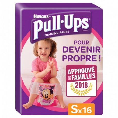 Huggies Culottes Pull-Ups Training Pants Taille S Fille x16 (lot de 2 soit 32 culottes)