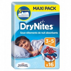 Huggies DryNites Sous-Vêtements de Nuit Absorbants (garçon 3-5ans) x16 (lot de 2 soit 32 sous-vêtements)
