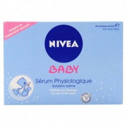 Nivea Baby Sérum Physiologique Solution Saline Nettoie en Douceur le Nez et les Yeux 24x5ml (lot de 3 soit 72 unidoses)