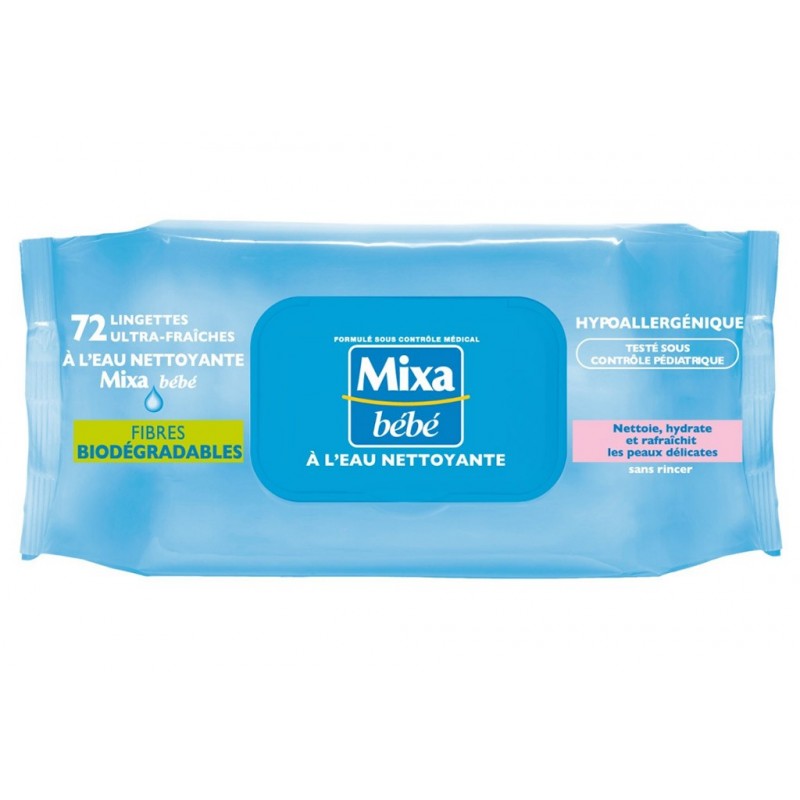 Mixa Bébé Lingettes au Lait de Toilette x72 (lot de 6 soit 432