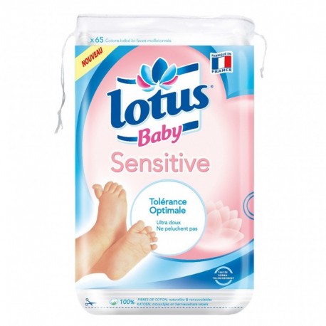 Lotus Baby Sensitive Tolérance Optimale Ultra Doux x65 (lot de 4 soit 260 cotons)