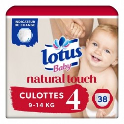 Lotus Couches Baby Touch Taille 4 (9-14Kg) x38 (lot de 2 soit 76 couches)
