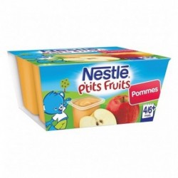 Nestlé P’tit Fruits Pommes (+4-6 mois) par 4 pots de 100g (lot de 8 soit 32 pots)