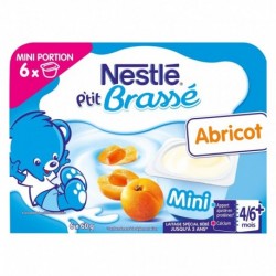 Nestlé P’tit Brassé Mini Abricot (+4-6 mois) par 6 pots de 60g (lot de 8 soit 48 pots)