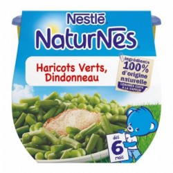 Nestlé Naturnes Haricots Verts Dindonneau (dès 6 mois) par 2 pots de 200g (lot de 6 soit 12 pots)
