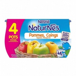 Nestlé Naturnes Pommes Coings (dès 4-6 mois) par 4 pots de 130g (lot de 6 soit 24 pots)