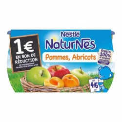 Nestlé Naturnes Pommes Abricots (dès 4-6 mois) par 4 pots de 130g (lot de 6 soit 24 pots)