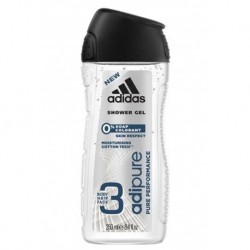 Adidas Shower Gel Adipure Pure Performance 3 en 1 Body Hair Face 250ml (lot de 6)