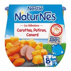 Nestlé Naturnes Les Sélections Carottes Potiron Canard (dès 8 mois) par 2 pots de 200g (lot de 6 soit 12 pots)