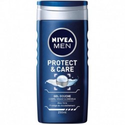 Nivea Men Gel Douche Protect & Care Corps Visage & Cheveux Aloe Vera Protège du Dessèchement 250ml (lot de 6)
