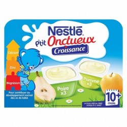 Nestlé P’tit Onctueux Croissance Poire Pomme (+10 mois) par 6 pots de 60g (lot de 6 soit 36 pots)