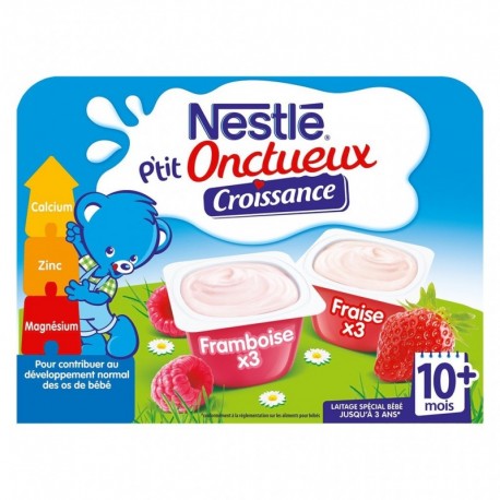 Nestlé P’tit Onctueux Croissance Fraise Framboise (+10 mois) par 6 pots de 60g (lot de 6 soit 36 pots)