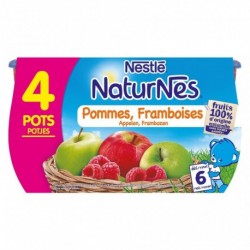 Nestlé Naturnes Pommes Framboises (dès 6 mois) par 4 pots de 130g (lot de 6 soit 24 pots)
