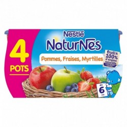 Nestlé Naturnes Pommes Fraises Myrtilles (dès 6 mois) par 4 pots de 130g (lot de 6 soit 24 pots)