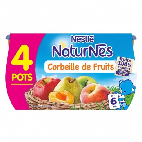Nestlé Naturnes Corbeille de Fruits (dès 6 mois) par 4 pots de 130g (lot de 6 soit 24 pots)