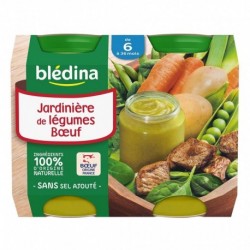 Blédina Jardinière de Légumes Boeuf (de 6 à 36 mois) par 2 pots de 200g (lot de 8 soit 16 pots)
