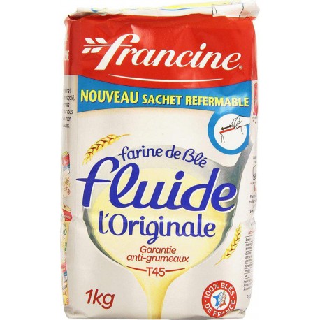 Francine Farine de blé T45 fluide 1Kg (lot de 8)