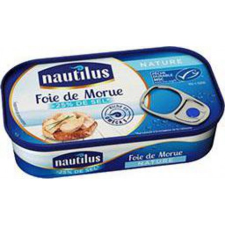 Nautilus Foie de Morue nature -25% de sel 120g