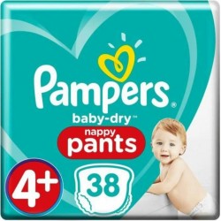 PAMPERS BABY-DRY NAPPY PANT T4+ x38