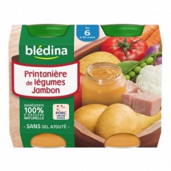 Blédina Printanière de Légumes Jambon (de 6 à 36 mois) par 2 pots de 200g (lot de 8 soit 16 pots)