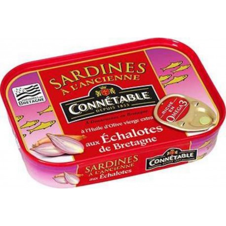 CONNETABLE Sardines à l'ancienne à l'huile d'olive vierge extra et aux échalotes de Bretagne 115g