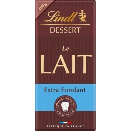 LINDT CHOCOLAT DESSERT LAIT extra fondant 200g