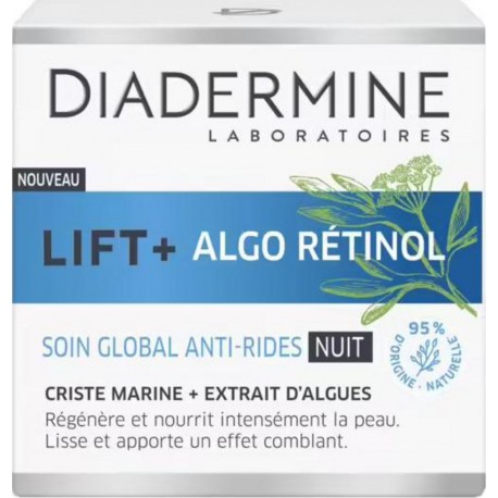 DIADERMINE Soin crème visage nuit anti-rides lift + algo rétinol 50ml