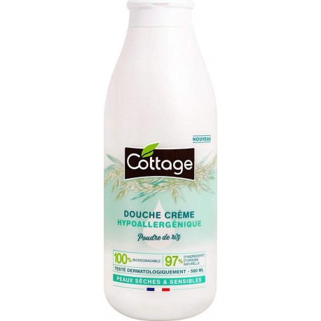 Cottage Douche Crèeme Hypoallergénique Poudre de Riz 560ml