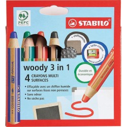 STABILO 4 CRAYONS WOODY ASS