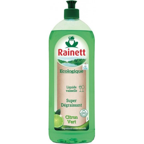 Rainett Écologique Liquide Vaisselle Super Dégraissant au Citron Vert 750ml (lot de 8)