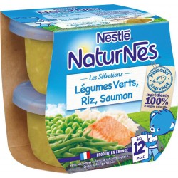 NaturNes Bébé Légumes Verts Riz Saumon x2 200g