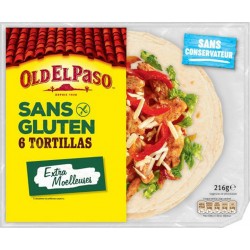 Old El Paso 6 Tortillas Sans Gluten Extra Moelleuses 216g (lot de 4)