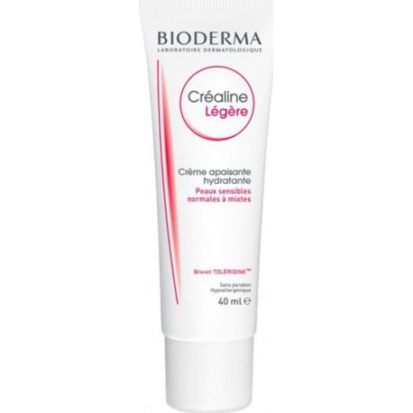 BIODERMA Créaline Légère Crème Apaisante Hydratante Peaux Sensibles Normales à Mixtes 40ml (lot de 2)