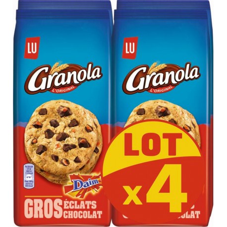 LU Granola L’Original Gros Éclats de Chocolat Daim 4x184g