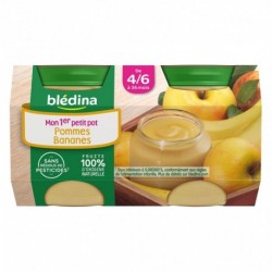 Blédina Pommes Bananes (de 4/6 à 36 mois) par 4 pots de 130g (lot de 6 soit 24 pots)