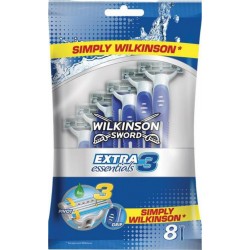 Wilkinson Sword Extra 3 Essentials par 8 Rasoirs Jetables pour Homme (lot de 3 soit 24 rasoirs)