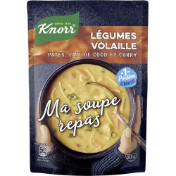 Knorr Ma Soupe Repas Légumes Volaille Pâtes Lait de Coco Curry 37,5cl (lot de 4)