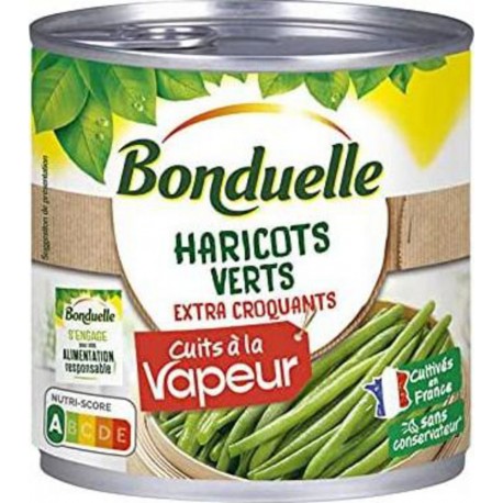 BONDUELLE haricots verts extra fins cuits à la vapeur 220G